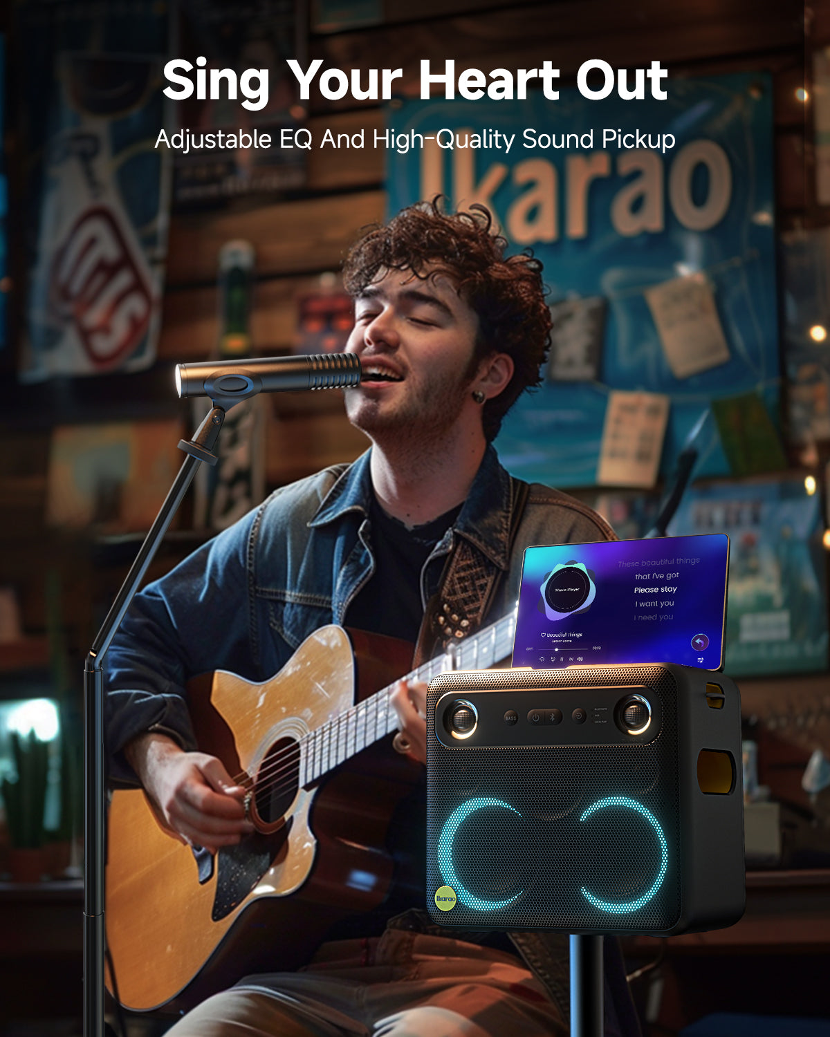 Pied de microphone réglable Ikarao